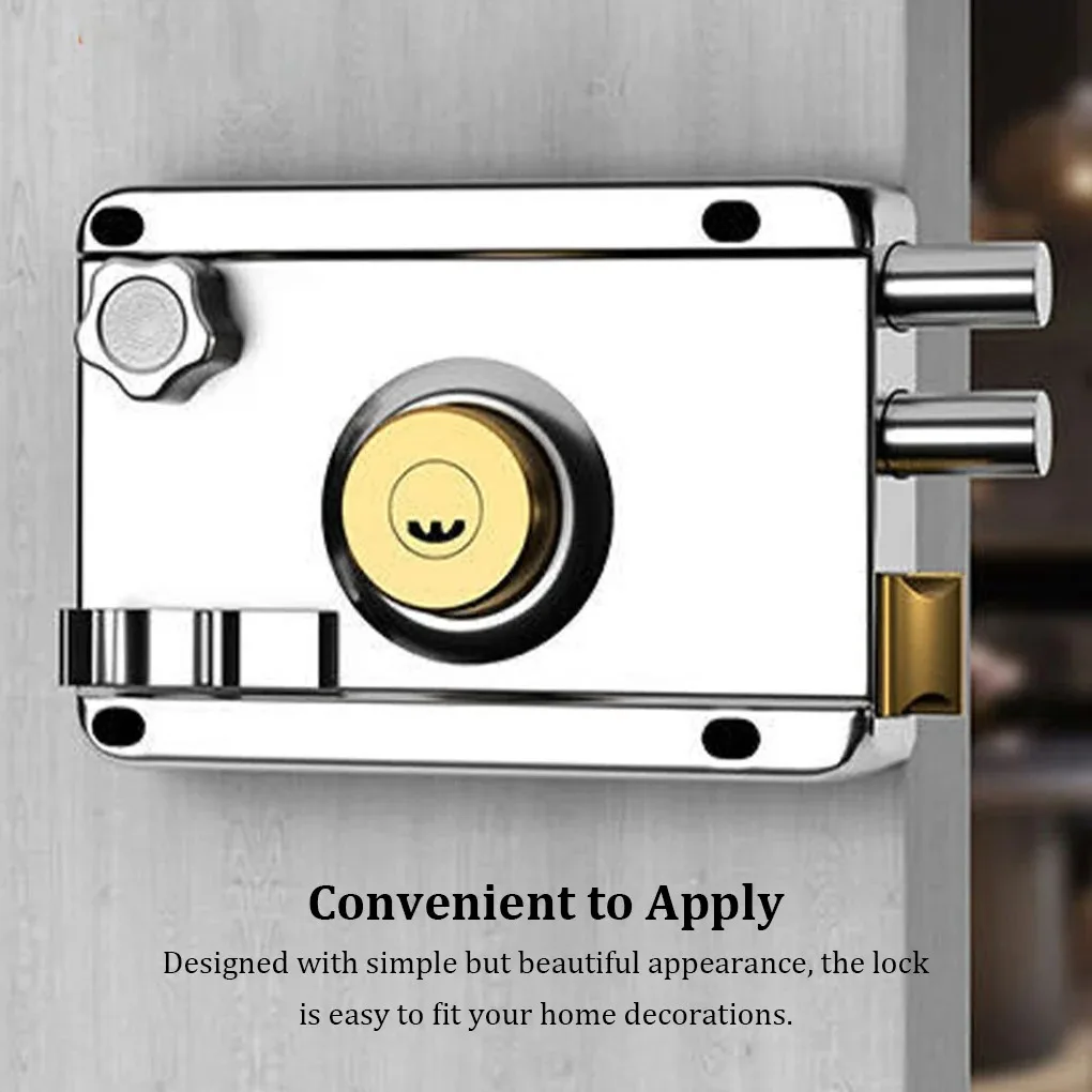 Exterior Iron Door Locks Security Anti-Theft Lock Multiple Insurance Lock Wood Gate Lock Hardware Household Indoor Dormitory