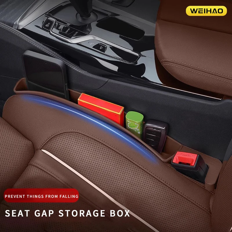 

WEIHAO Seat Gap Storage Box Y Strip Crevice Organizer Filler Pocket Multifunction Wallet Keys Card Phone Holder 2PCS
