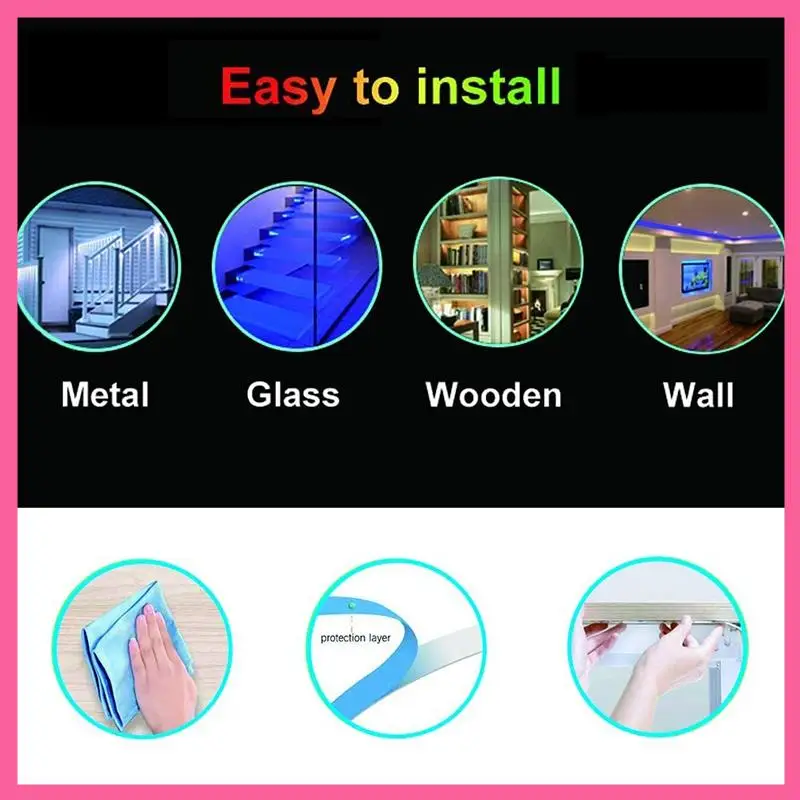 

HOT-10M Waterproof Led Strip Lights With 44 Keys Controller Flexible Color Changing RGB Light Strips