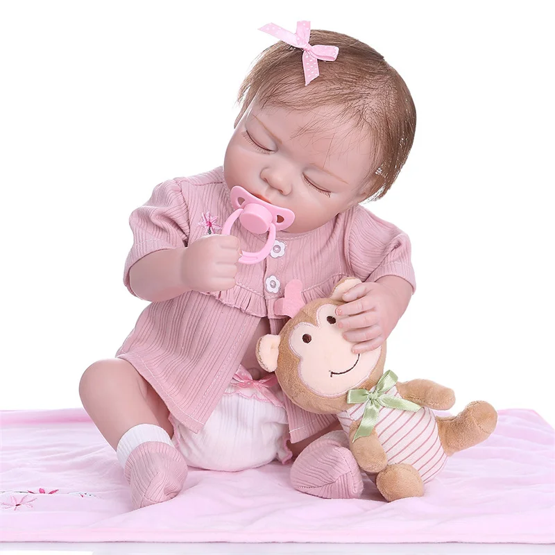 48CM Newborn Realistic Soft Full Body Silicone Lifelike Sleeping Baby Anatomically Correct Reborn Baby Dolls
