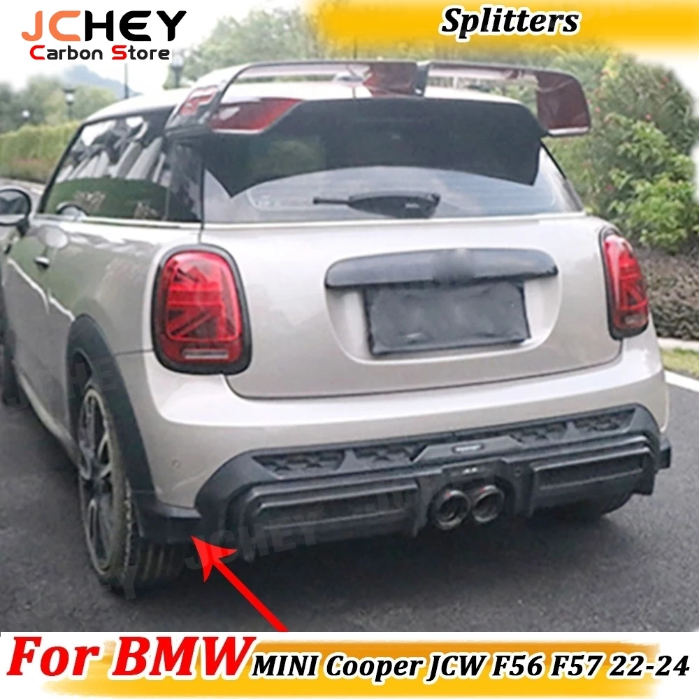 

JCHEY Dry Carbon Fiber For BMW MINI Cooper JCW F56 F57 2022-2024 Rear Bumper Lip Splitters FRP Flaps Apron Canards Body Kits