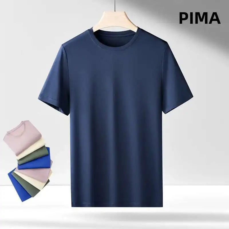 

chaojia xiaomi mao 100% Pima Cotton T Shirt Men 14 Color Short Sleeved Tshirt White Round Neck Brand Mens Tee Shirts Summer