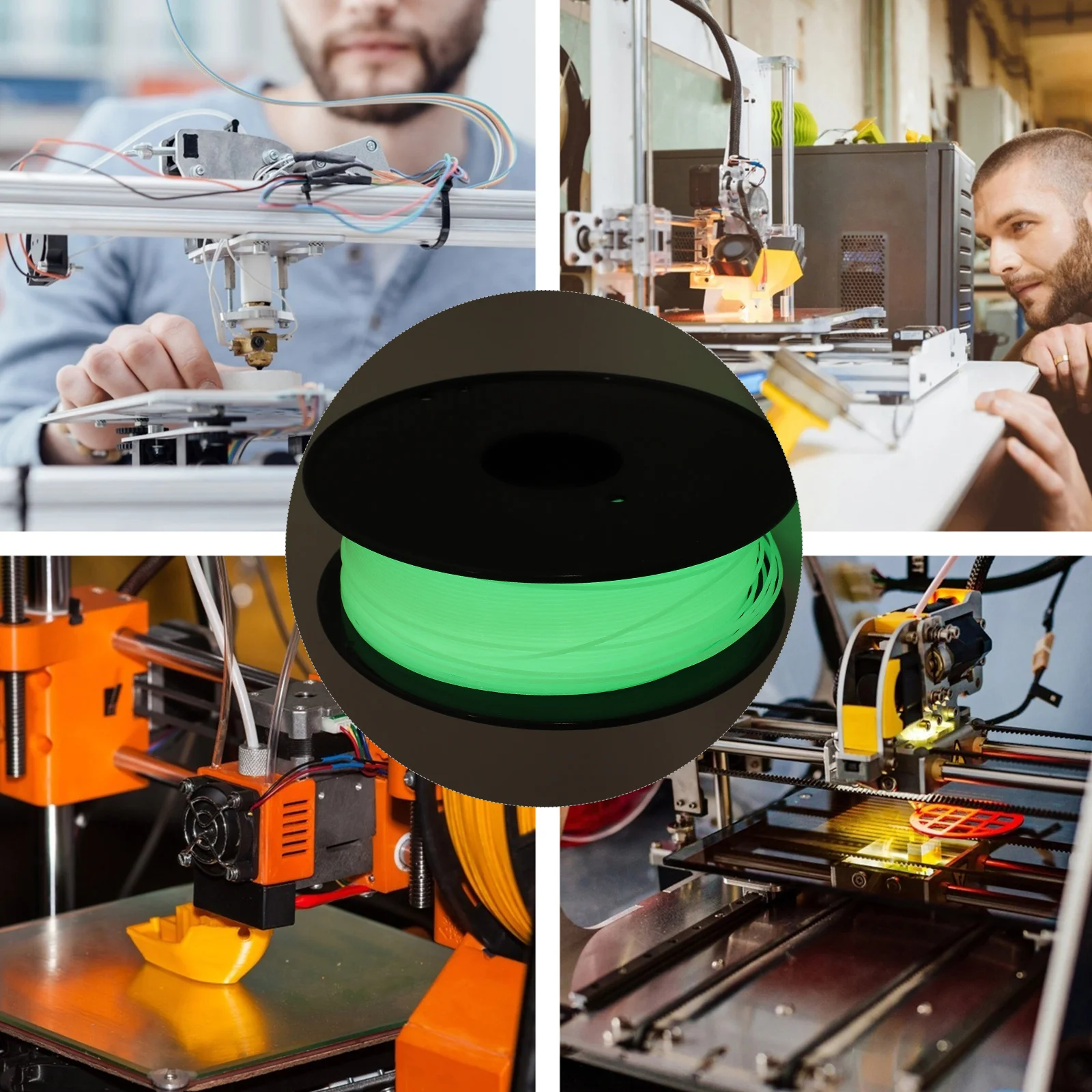 

PLA Filament 1.75mm 3D Printer Glow in Dark Fluorescent Color Printing Material for Components Models Crafts Lighting