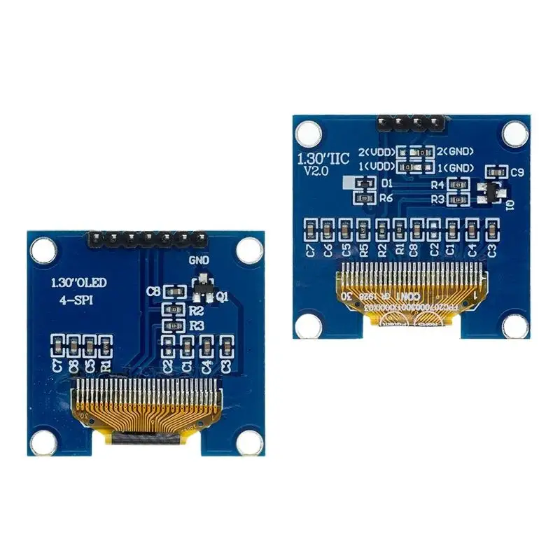 RoHS 1.3 inch OLED Module White/Blue  SPI/IIC I2C Communicate Color 128X64 1.3 inch OLED LCD LED Display Module 1.3
