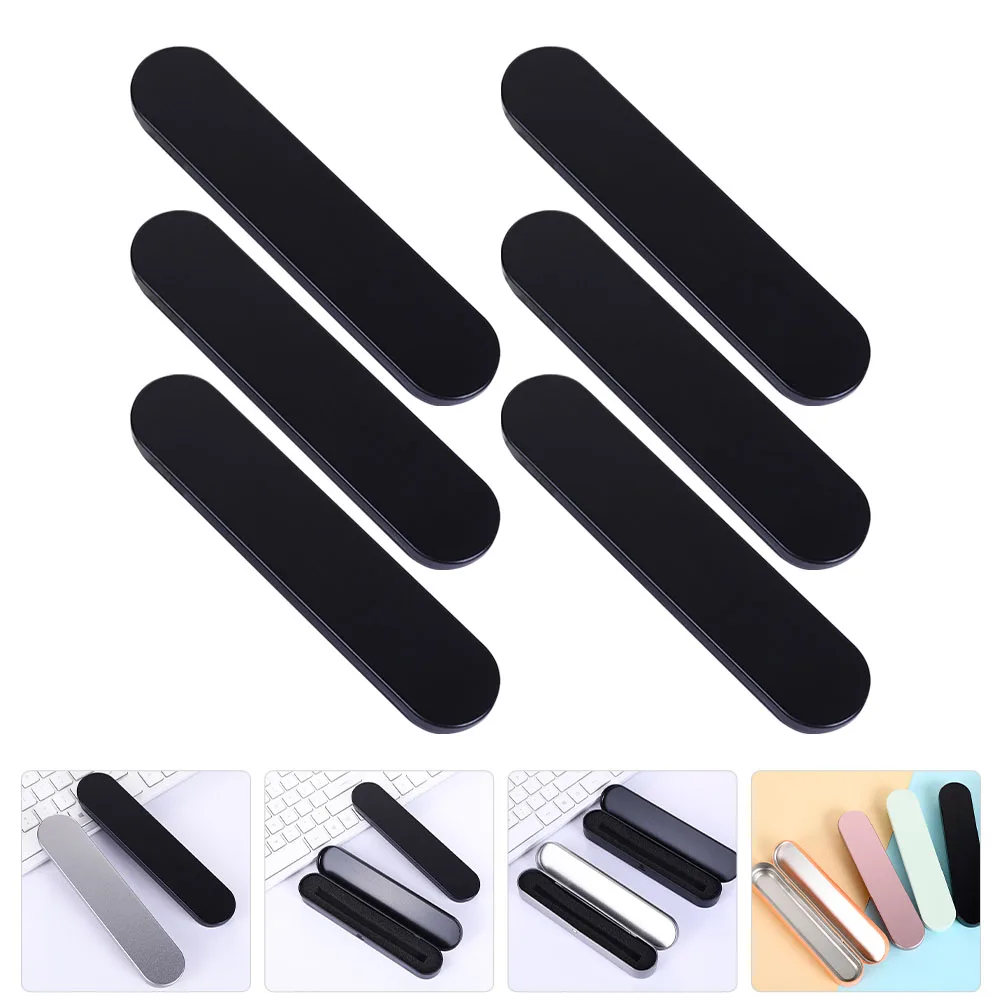 

6pcs Metal Pencil Box Tinplate Organizer Compact Storage Case Student School Supplies Wear Resistant Pen Accessories