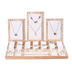 Jewelry Display Tray Necklace Pendant Bracelet Chain Ring Earrings Stud Organizer Jewelry Display Props Entire Set