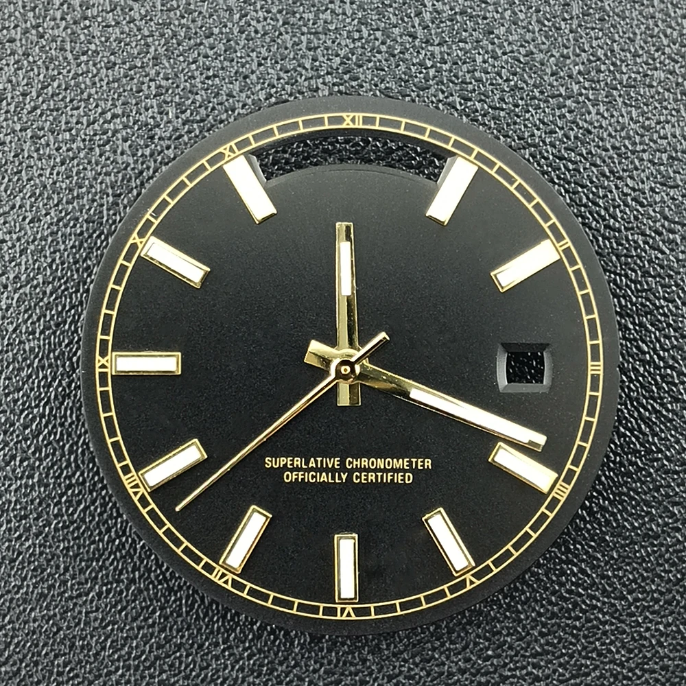 Miyota 8285 mostrador 31mm mostrador de relógio masculino logotipo personalizado mostrador verde luminoso adequado para acessórios de relógio