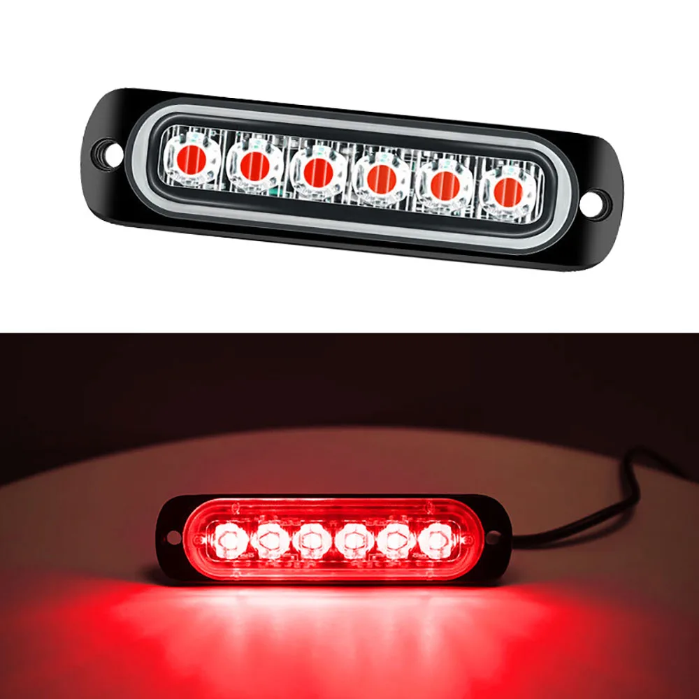 

6 LED Ultra Thin Side Light for Pickup Trucks Cars and Motorcycles 12V 24V DC ABS Housing for Long Lasting Use