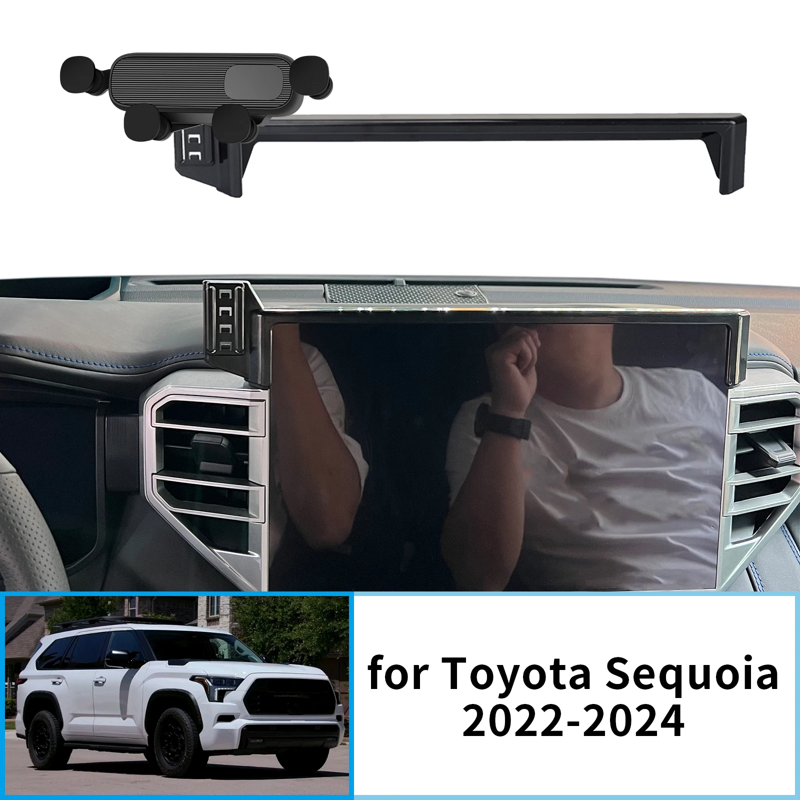 

Car Mobile Phone Holder for Toyota Sequoia 2022 2023 2024 GPS Bracket Navigation Stand Auto Accessories