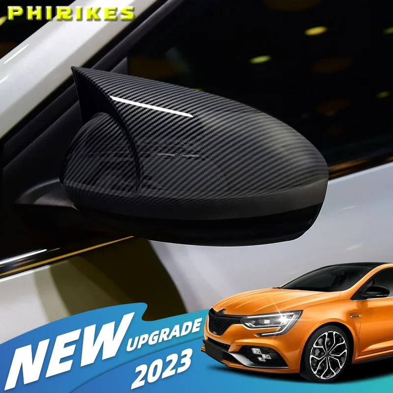 Bat Style Mirror Cover For Renault Megane 4 2016 2020 Rearview Mirror Cover 2 Pieces Cover Glossy Black Car Shields Exterior