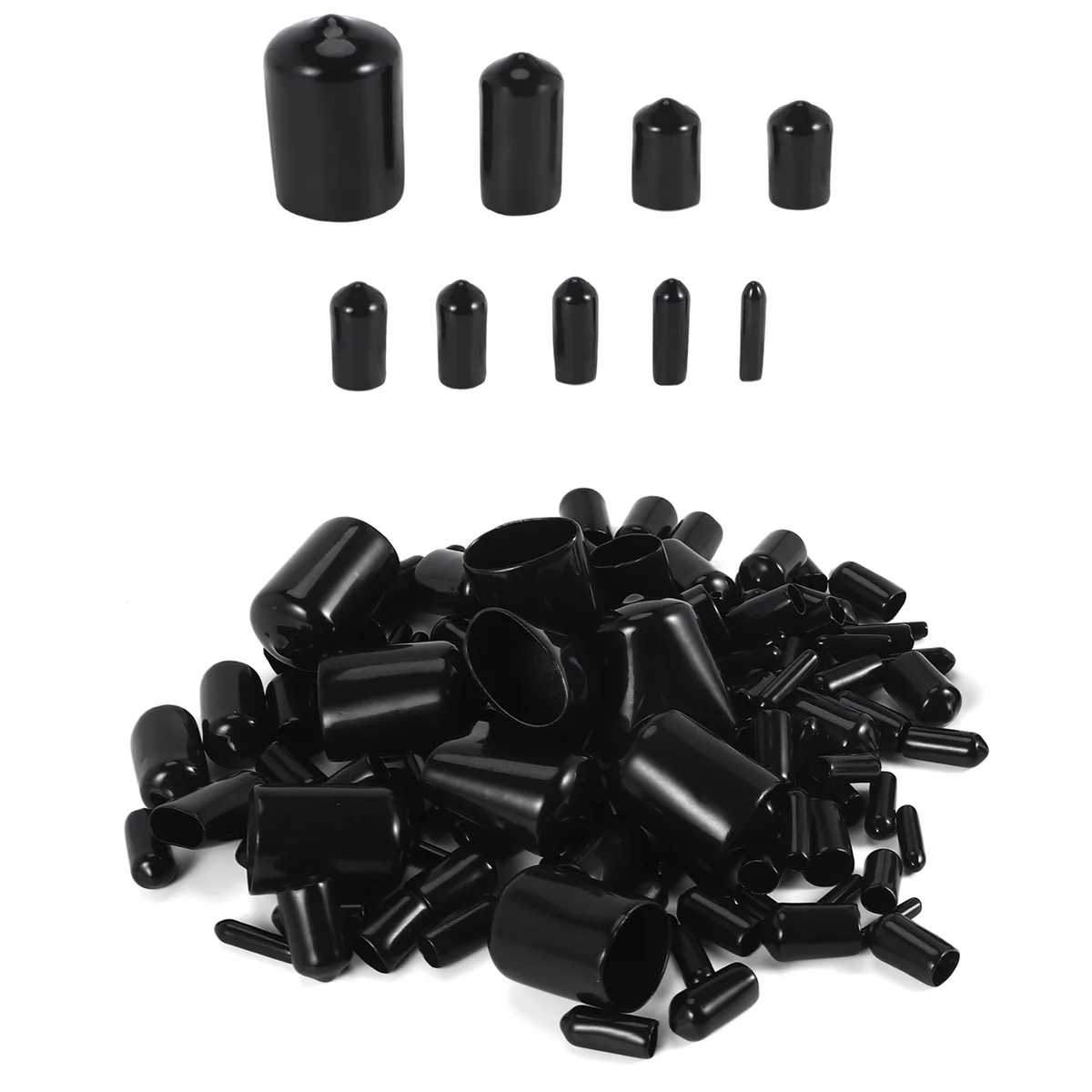 

N30R_160Pcs Концевые заглушки разных размеров, виниловые заглушки для болтов размером 9 размеров
