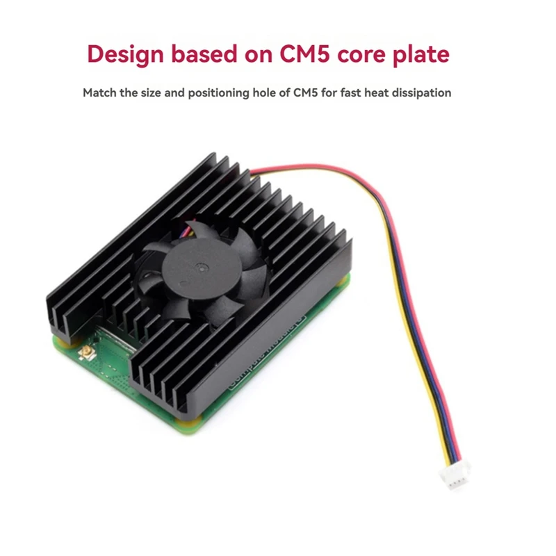 For Raspberry Pi CM5 Heatsink Fan For Compute Module 5 IO & Poe Board Enhanced Cooling