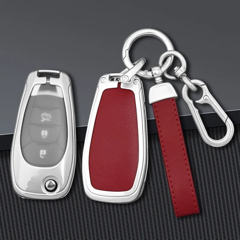 

Zinc Alloy Leather Car Key Case Cover For Chevrolet Cruze Cross Cobalt Captiva Spark Sonic Aveo Tracker Onix RS Malibu Flip Key