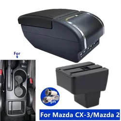 For Mazda CX-3 Armrest box Retrofit For Mazda 2 skyactiv version cx3 CX-3 Car Armrest Storage box car accessories Charging USB