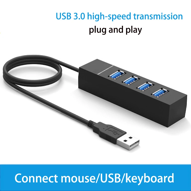 

4/7-Port USB 3.0 Hub with LED Indicator Independent Switch Control for Laptop Flash Drive Hard Disk Printer Camera Keyboard