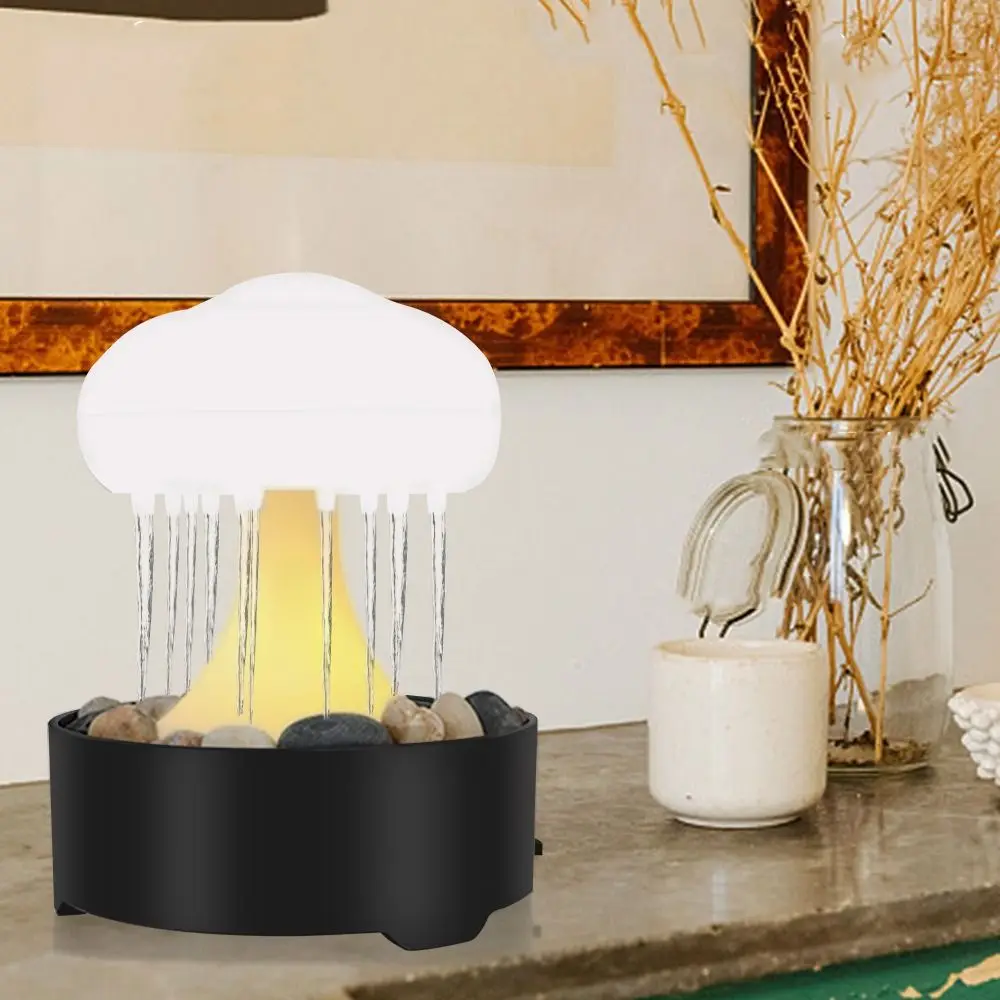 Small Ornaments Plastic Electric Fountain Light Ultra Quiet Simulated Mushroom Lamp Creative Funny Table Lamp Bedroom