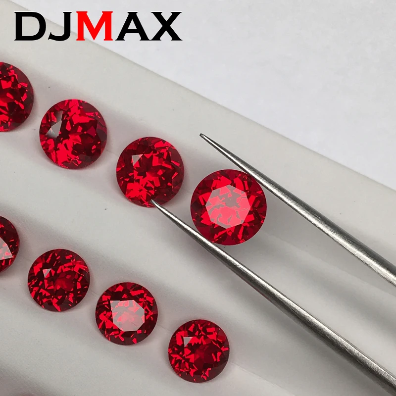 DJMAX 1-12mm Pigeon Blood Red Lab Grown Ruby Loose Gemstones WIth AGL Certificate Top Quality Stones for DIY Jewelry Making