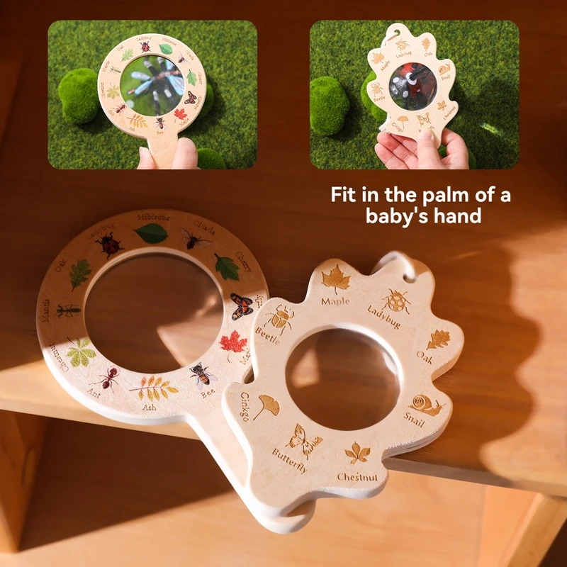 Jouet d'exploration en plein air pour bébé, mini loupe en bois, jouet Montessori, verre, découverte de la nature, jouet éducatif en plein air, cadeau pour bébé