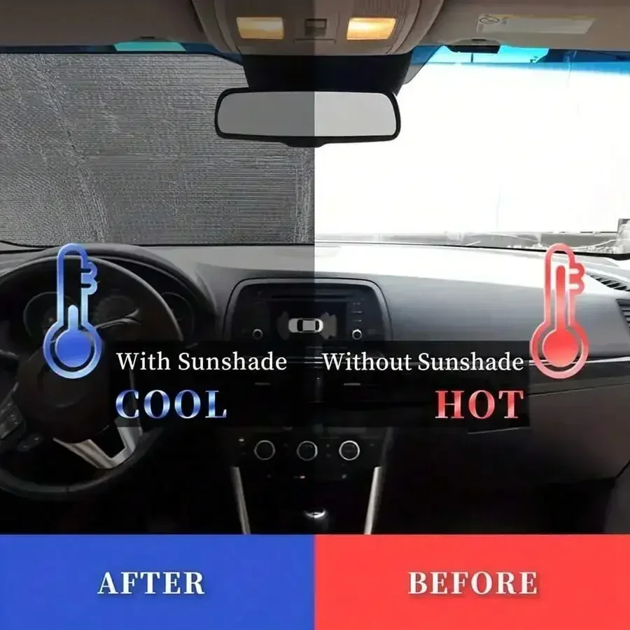 

Universal Car Sunshade For Windshield Heat Protection Cool Interior