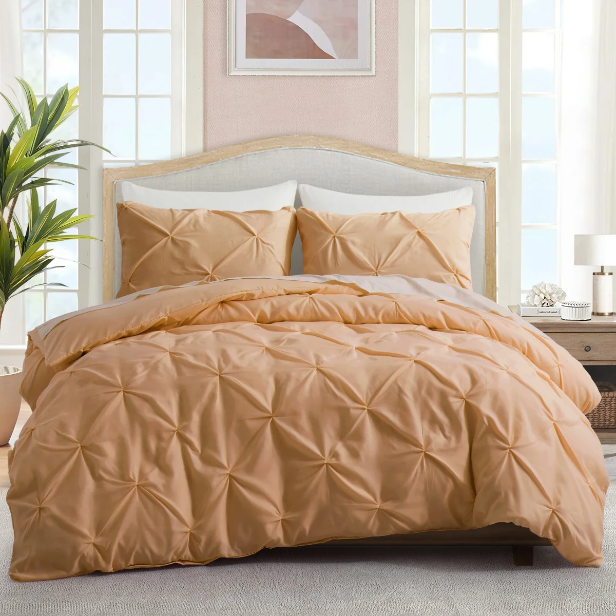 

Pintuck Duvet Cover Set Twin King Size 2/3 Pcs Diamond Pleat Bedding Set Microfiber Pinch Pleated Comforter Cover For Girl Teen