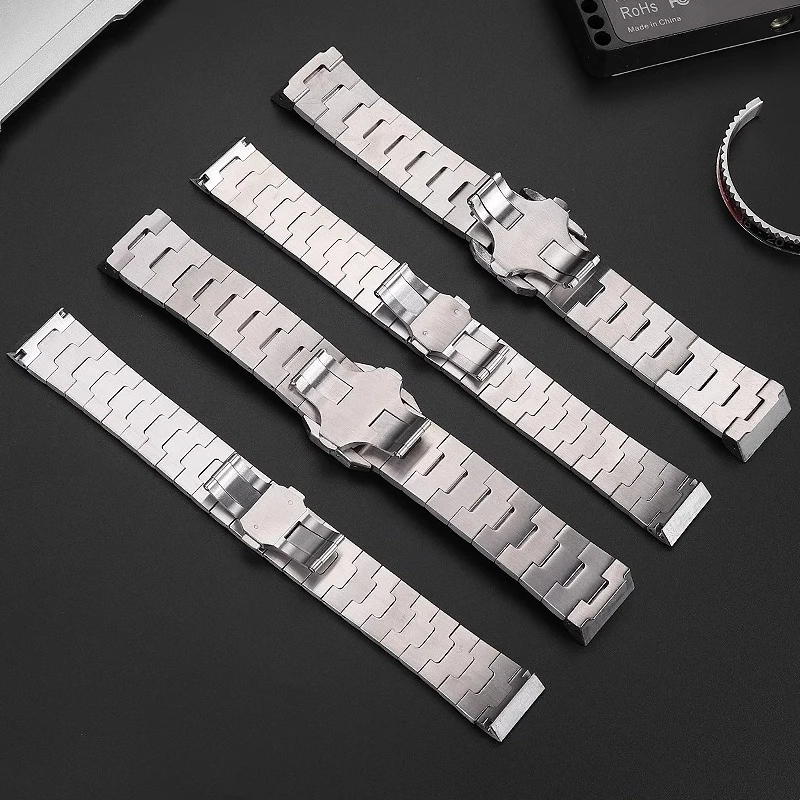 Para Cartier Santos 100 WSSA0009 correa de acero inoxidable sólido para hombres y mujeres hebilla de mariposa cadena de reloj pulsera de 20mm 23mm