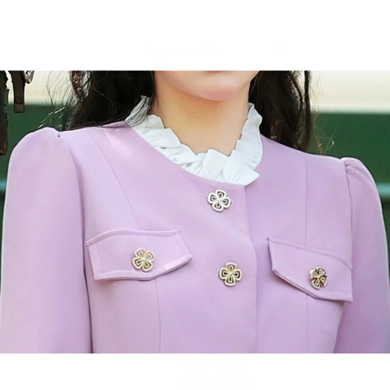 French Sweet Small Fragrant Purple Dress 2XL Women Autumn Korea Slim Patchwork Kawaii Long Sleeve Pleated Black Mini Dress 1527