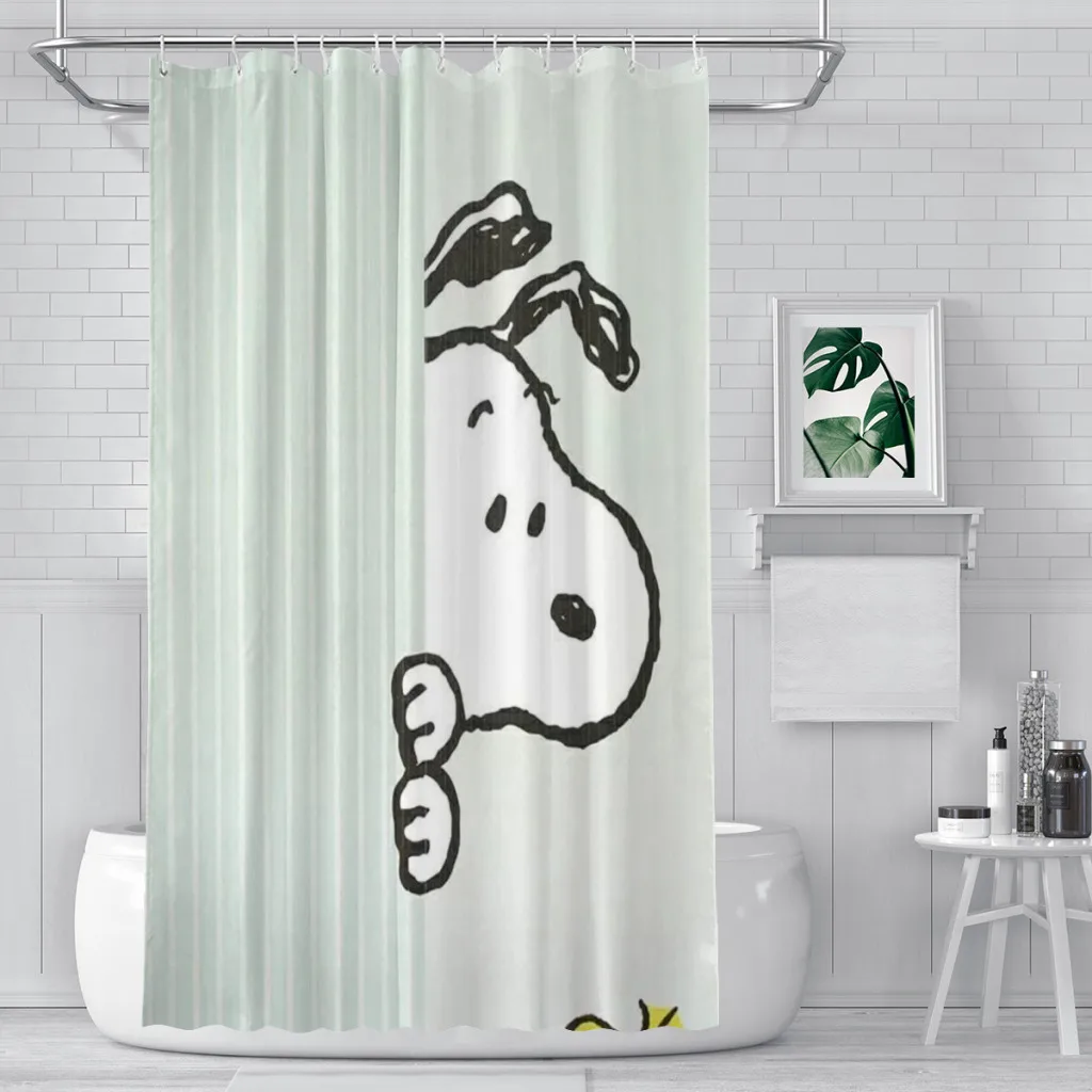 Snoopy Shower Curtain for Bathroom  Aesthetic Room Decoration