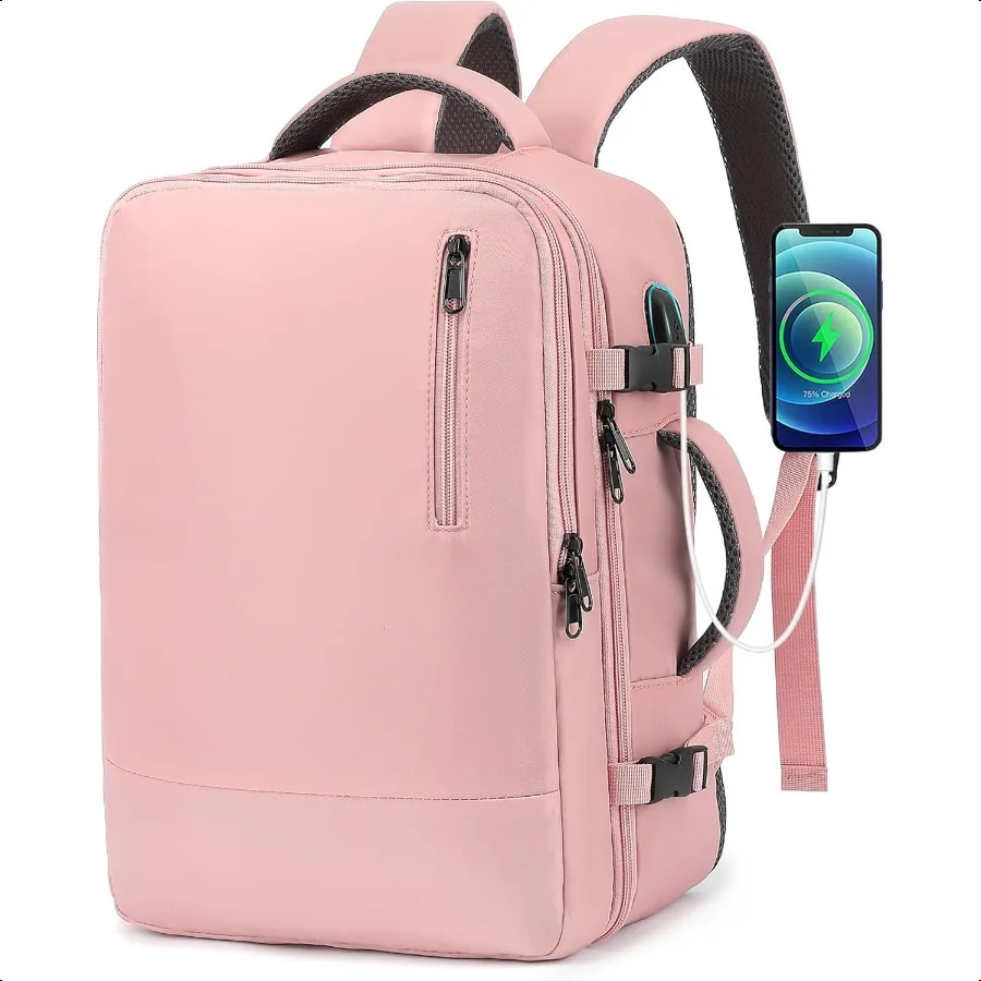 

Travel Backpack for Women 15.6 Inch Laptop Backpack Flight Appd Small CarryOn Bags with USB Charging Port Shoe Pouch Casual Day