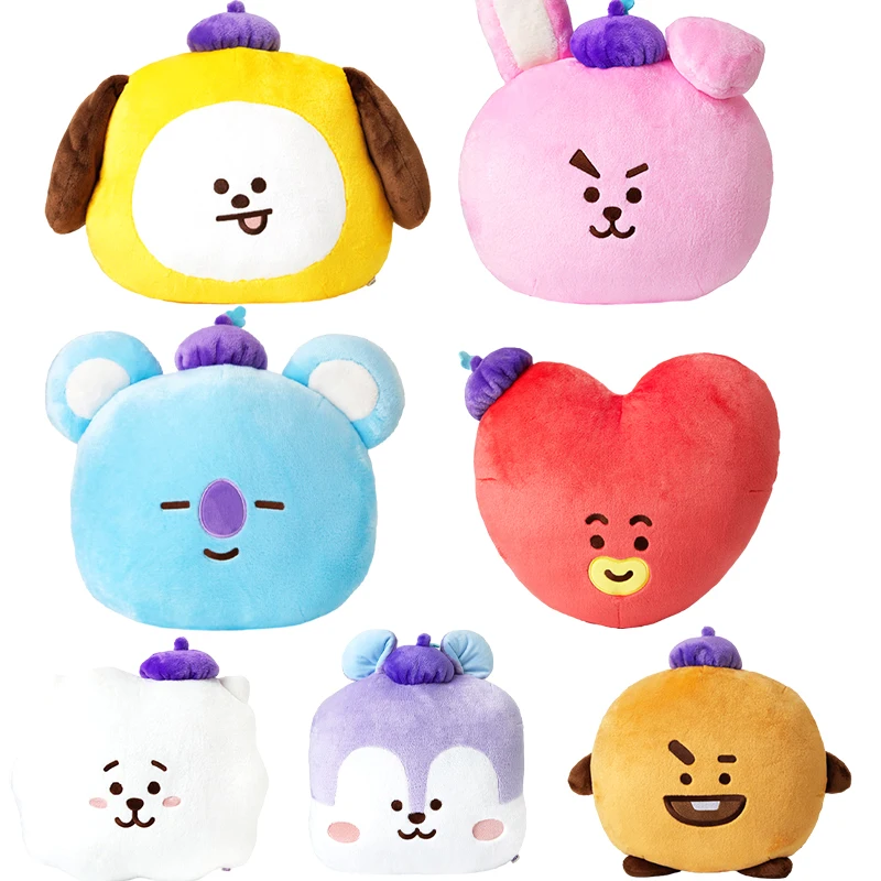 Line Friends Anime Oversized Bt21 Plush Pillow Kawaii Cartoon Koya Chimmy Cooky Rj Animals Soft Stuffed Home Ornaments Gifts Toy