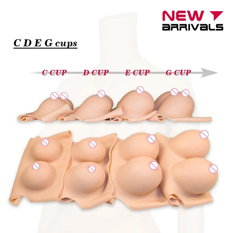 Crossdresser Silicone Breast Forms Plate Round Collar Fake Boobs for Drag Queen Shapewear Cross-dressing Transgender