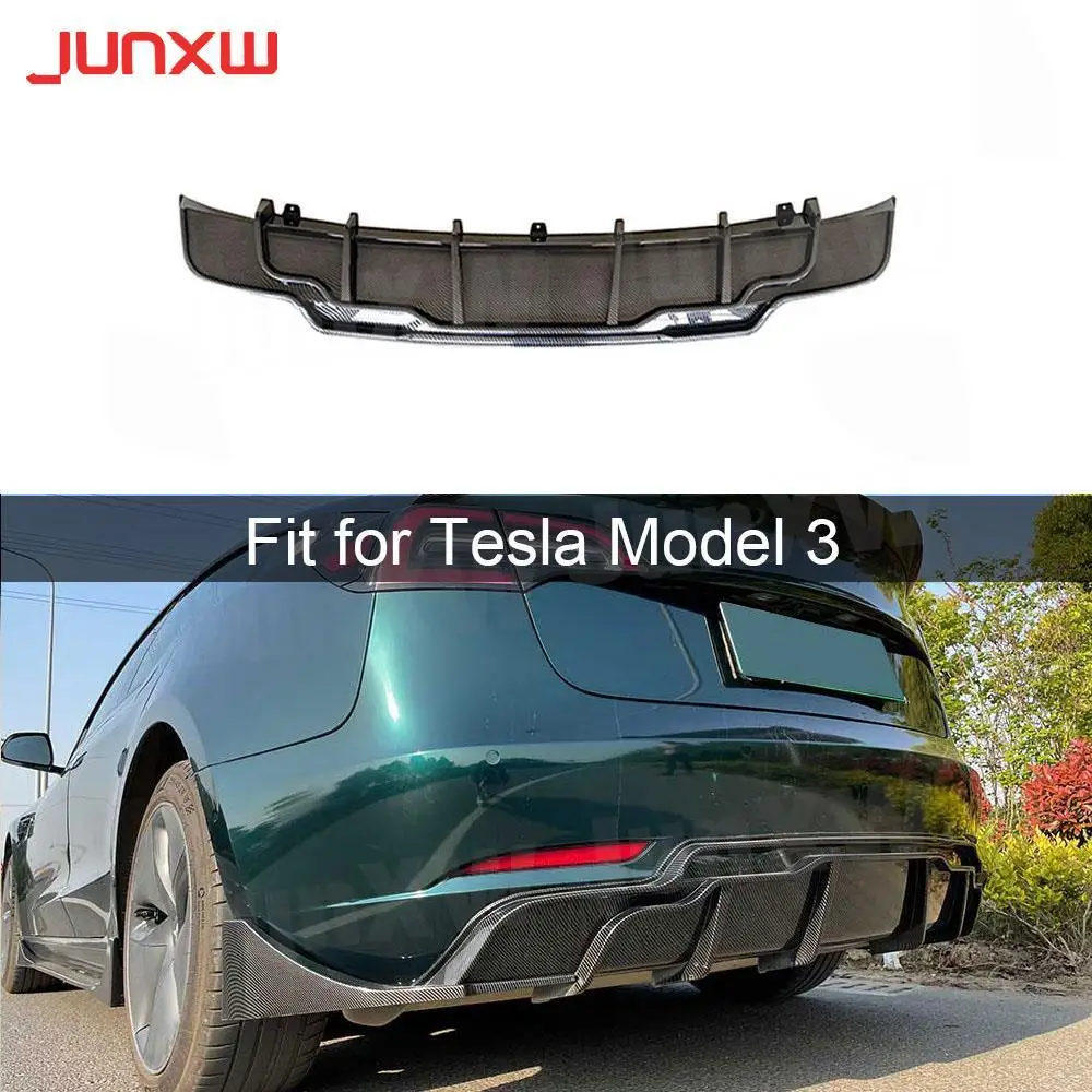 

ABS Rear Bumper Lip Diffuser For Tesla Model 3 Rear Lip Chin Spoiler Splitters Bodykit Rear Bumper Guard