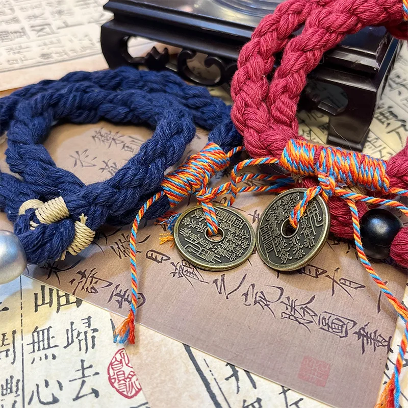 New Chinese Bracelets Mountain Ghost Flower Money Bracelet Ethnic Tibetan Hand-Woven Hand Rope Couple Hand Rope Hand Decoration