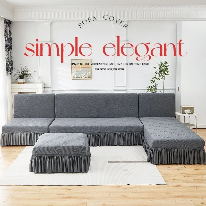 1PC Jacquard Armless Sofa Bed Cover Elastic Cheap Couch Covers for Living Room Washable Removable Slipcovers Folding Settee Case