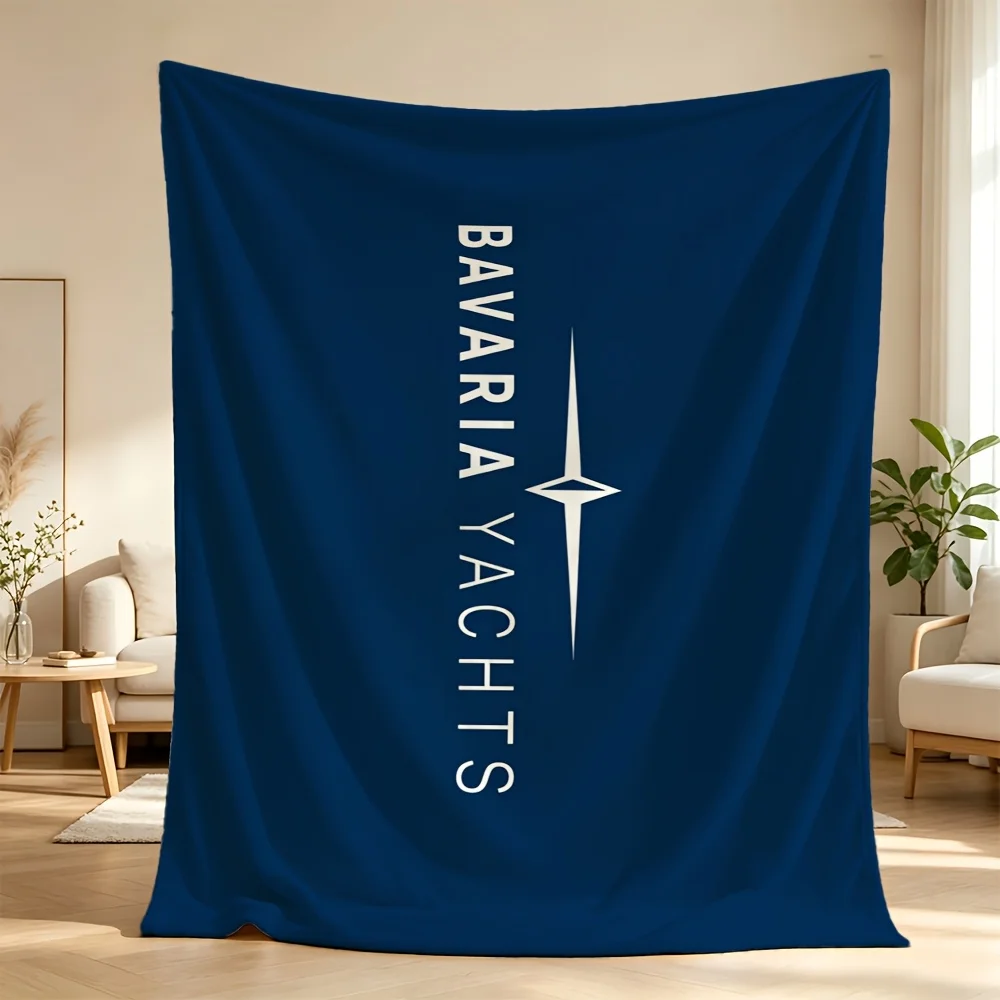 Large Bavaria Yachts Nautical Throw Blanket for Sofa Bed Home Decor Polyester Tapestry Cozy Winter Sheet 150x200cm