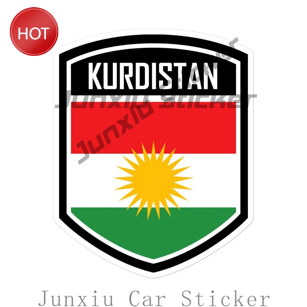 Kurdistan Flag Emblem Car Sticker Waterproof Vinyl Decorative Decal For Car Door And Rear Window Vehicle Decoration