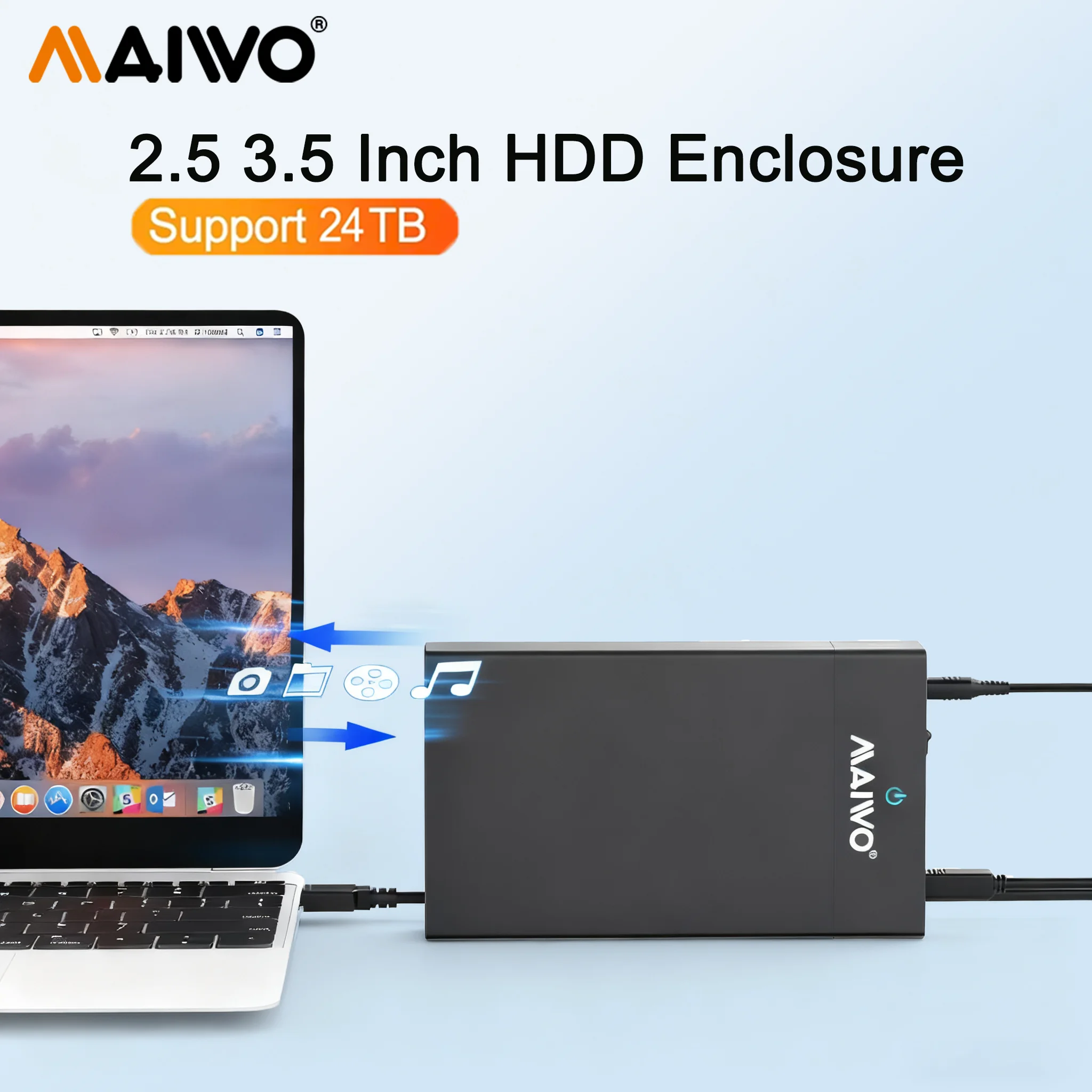 

MAIWO 3,5-дюймовый чехол для жесткого диска SATA-USB 3.0, внешний корпус для жесткого диска 2,5 дюйма, 3,5 дюйма, чехол для жесткого диска, SSD-бокс для ноутбука