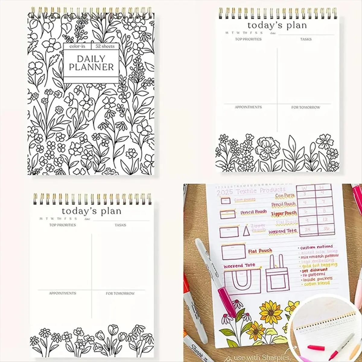 Latest ABBQ-Color-in Spiral Tally Book for Classroom Plan Work Schedule Checklists Planer Book