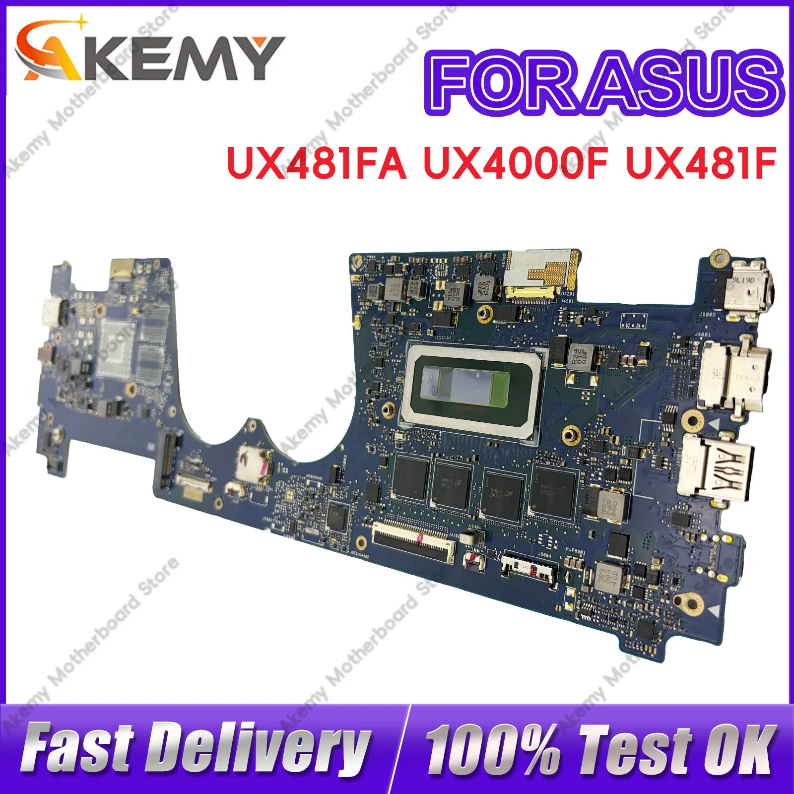 

UX481FA Laptop Motherboard For ASUS ZenBook Duo UX4000F UX481FL UX481F Mainboard 10th Gen I3 i5 i7 tests OK fast shipping stk