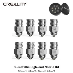 CREALITY 8pcs Bi-metallic High-end Nozzle Kit for CR-10 S5/CR-20 Pro/Ender-3 S1/Ender-3 V2 Neo/Ender-2 Pro 3D Printer parts