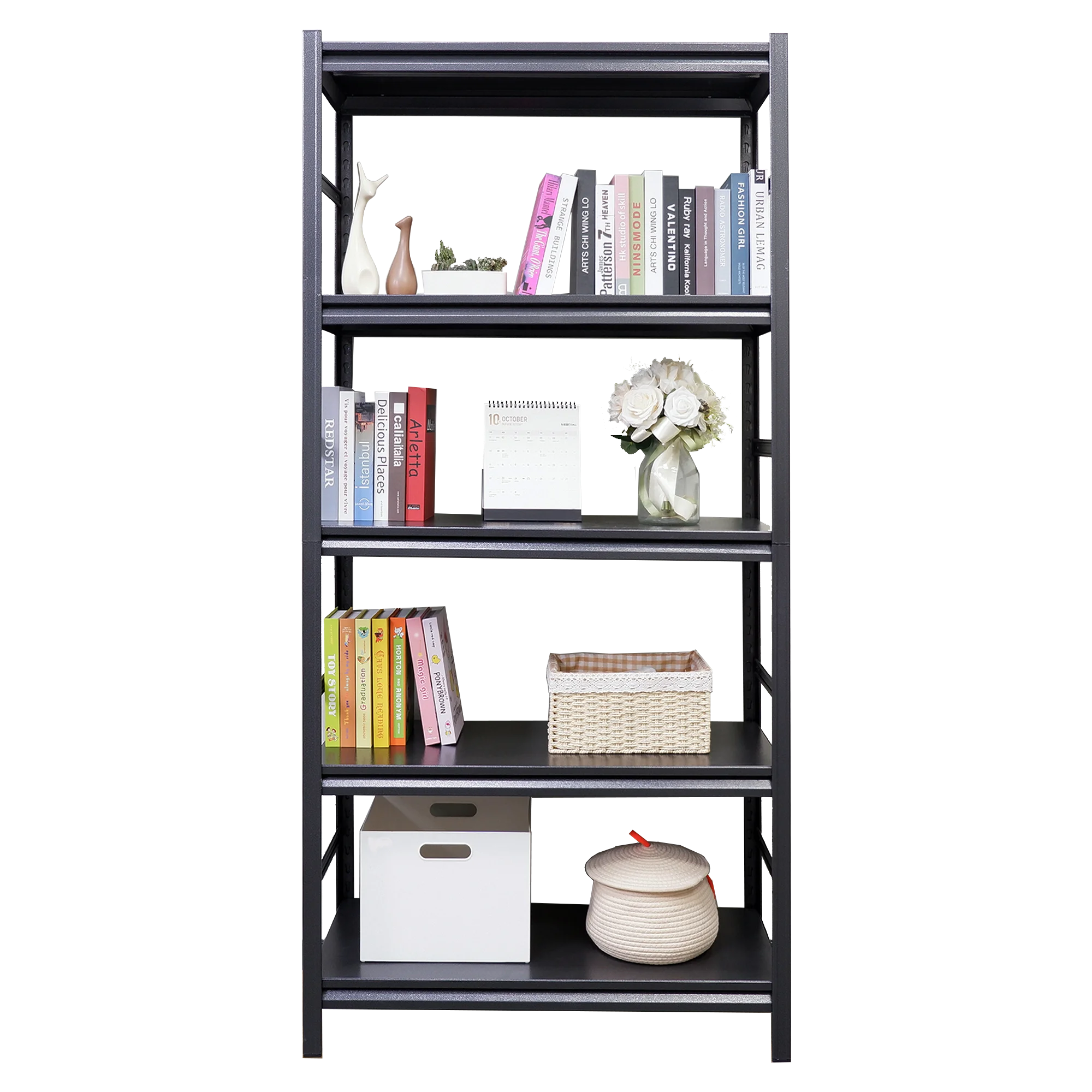 Adjustable Heavy Duty Metal Shelving - 5-Tier Storage Shelves, 2000LBS Load, Kitchen, Garage, Pantry H63 * W31.5 * D15.7