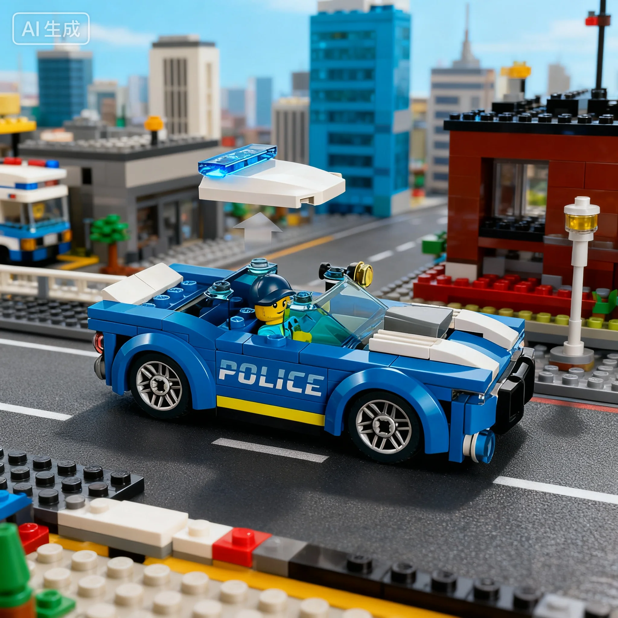 Lego Building Blocks Police Car City Series 60312 60418 Boys and Girls Building Blocks Children's Puzzle Toy Gift
