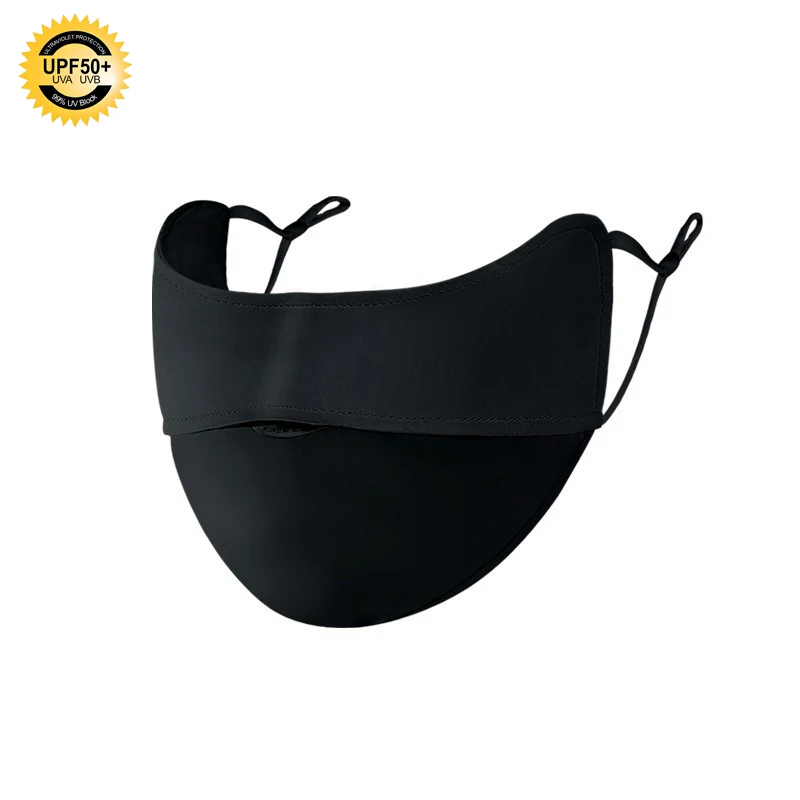 

Sun Protection Women Face Mask Ice Silk Cooling Cycling Driving Breathable Nose Opening Ladies Summer Reusable Ear Loops Mask