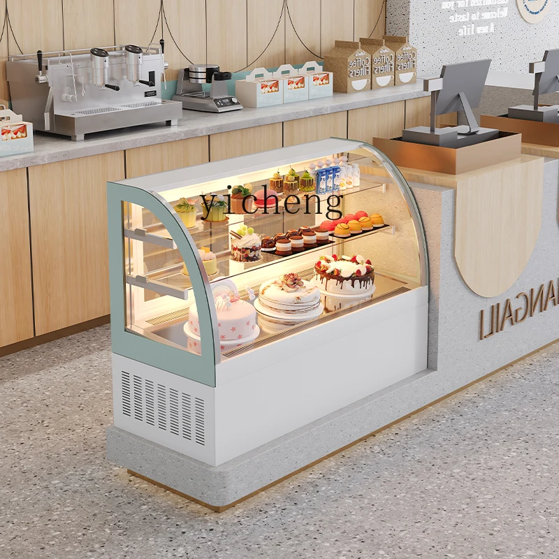 

ZK Display Cabinet Small Dessert Fruit Milk Tea Shop Refrigerated Cabinet Commercial Desktop Fresh-keeping Cabinet