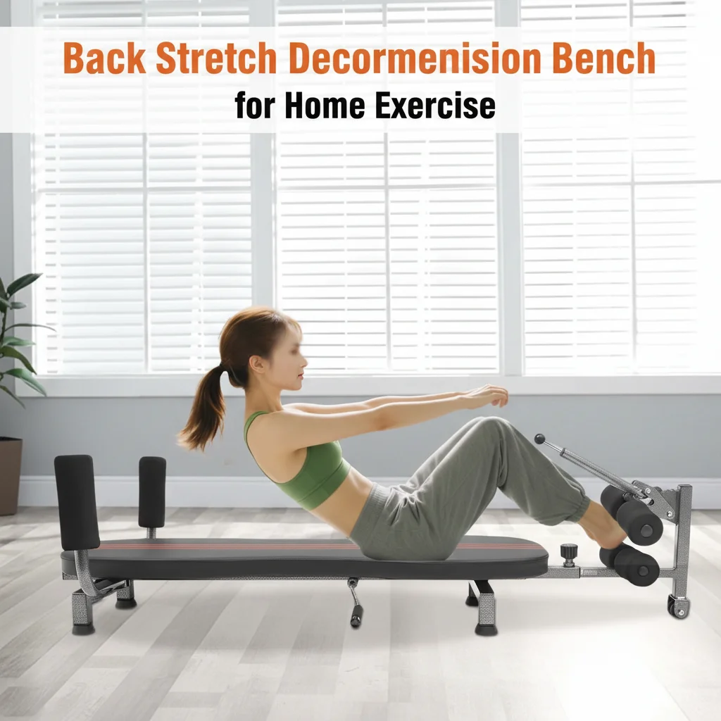 

Back Stretch Decompression Bench Adjustable Spinal Traction Stretcher Lumbar Pain Relief Stretching Machine for Home Exercise
