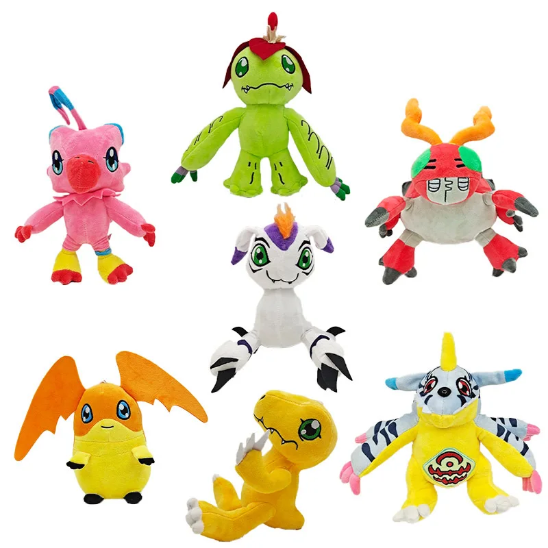 Kawaii Digimon Cartoon Plush Toys Soft Stuffed Dolls Agumon Gabumon Dilumon Bhikkhu Goma Beast Baloo Beetle Badamon Kids Gifts