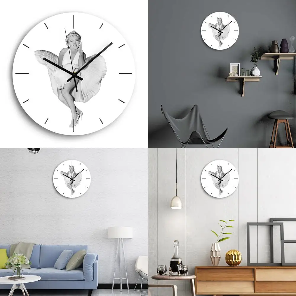 

Сексуальные и очаровательные черно-белые акриловые бесшумные настенные часы Dreamya, уникальная атмосфера, бестселлер