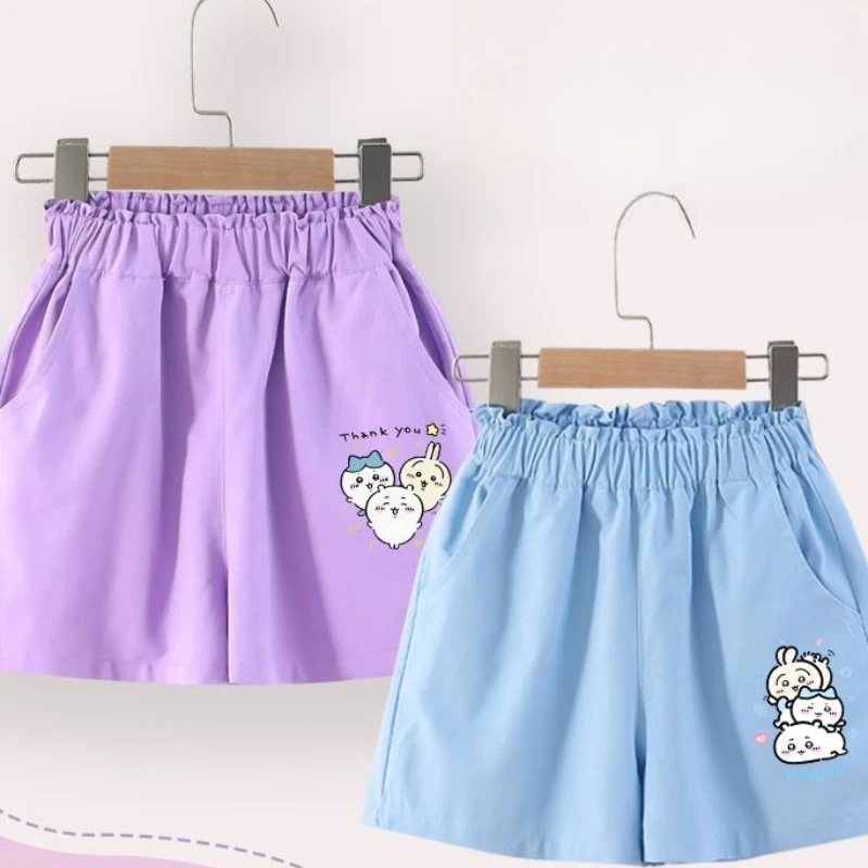 Anime Cartoon Kawaii Chiikawa Children's Clothing Shorts Summer Bud Waist Thin and Light Breathable Good Looks Wear-resistant