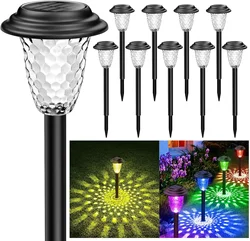 Solar Pathway Light Outdoor,Color Changing+Warm White Solar Garden Lights,Bright Solar Path Lights,for Outside Garden Decoration
