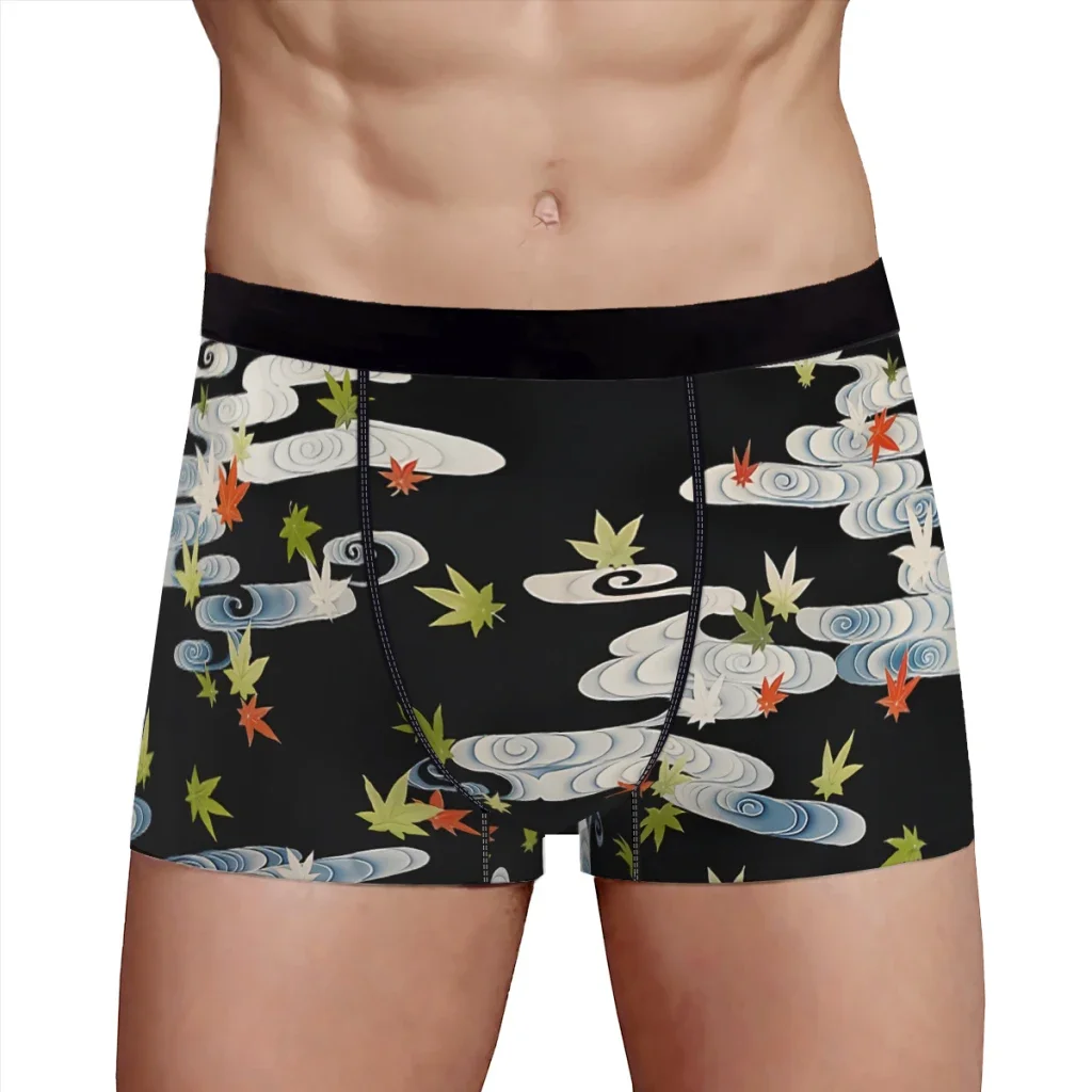 Susoshiki-Sous-vêtement en coton pour homme, caleçon avec feuilles d'érable dans la rivière hypothécaire suta, caleçon sexy