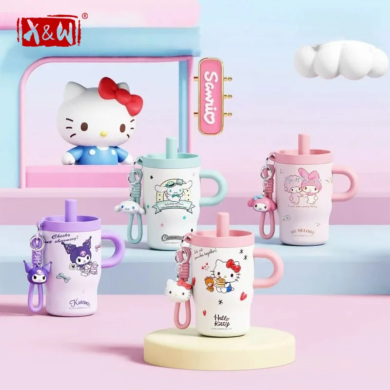 

X&W Sanrio Stainless Steel Insulated Cup 500ml with Lifting Rope Suitable for Insulation/Cold Coffee Beverage Cup Travel/Office
